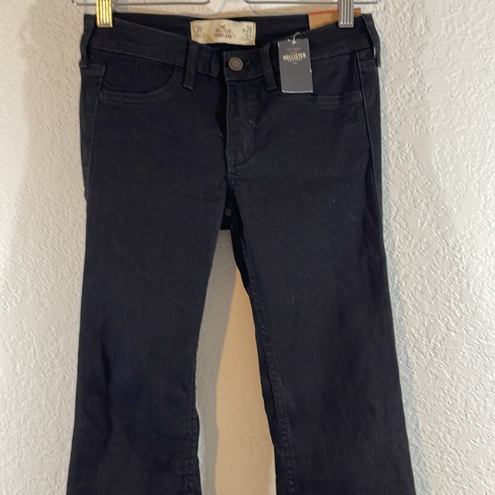 HOLLISTER Skinny Black Denim Jeans With Pockets Size 3R NEW - Picture 3 of 11